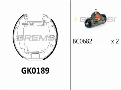 GK0189 BREMSI Комплект тормозных колодок