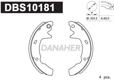 DBS10181 DANAHER Комплект тормозных колодок