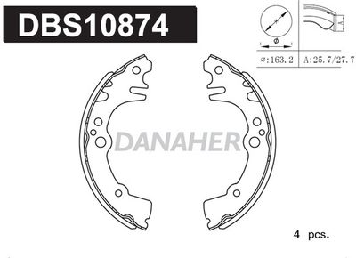 DBS10874 DANAHER Комплект тормозных колодок
