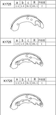 K1725 ASIMCO Комплект тормозных колодок