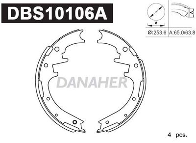 DBS10106A DANAHER Комплект тормозных колодок