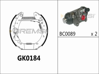 GK0184 BREMSI Комплект тормозных колодок