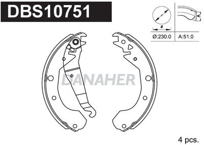 DBS10751 DANAHER Комплект тормозных колодок