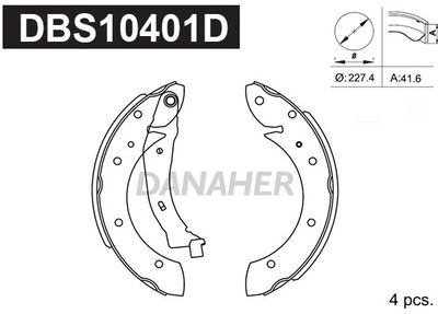 DBS10401D DANAHER Комплект тормозных колодок