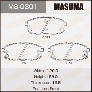 MS0301 MASUMA Комплект тормозных колодок
