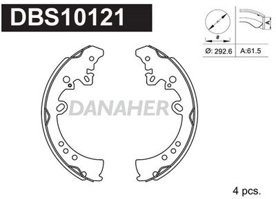 DBS10121 DANAHER Комплект тормозных колодок