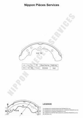 M350A28 NPS Комплект тормозных колодок