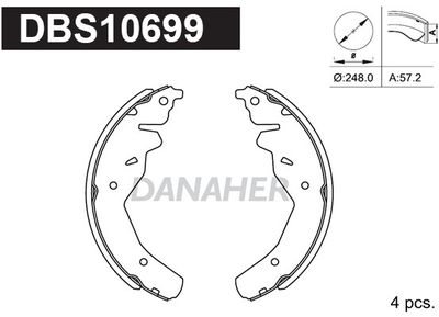 DBS10699 DANAHER Комплект тормозных колодок