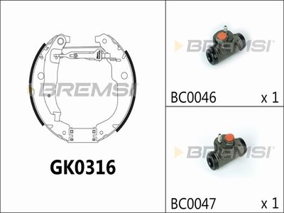 GK0316 BREMSI Комплект тормозных колодок