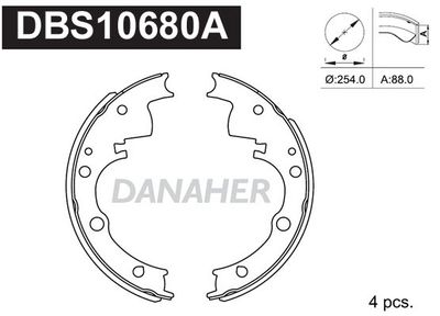 DBS10680A DANAHER Комплект тормозных колодок