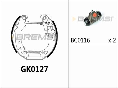 GK0127 BREMSI Комплект тормозных колодок