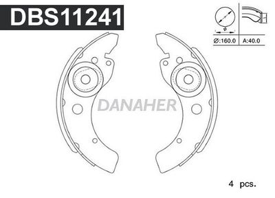 DBS11241 DANAHER Комплект тормозных колодок