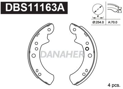 DBS11163A DANAHER Комплект тормозных колодок