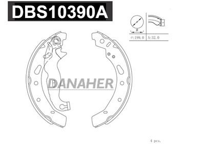 DBS10390A DANAHER Комплект тормозных колодок