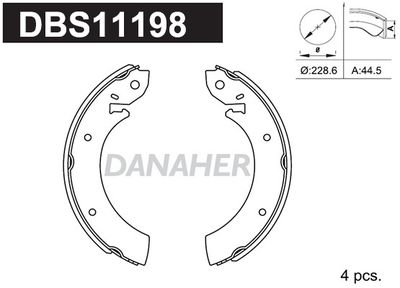DBS11198 DANAHER Комплект тормозных колодок