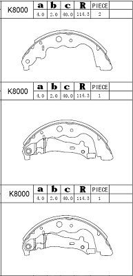 K8000 ASIMCO Комплект тормозных колодок