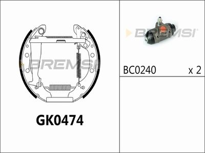 GK0474 BREMSI Комплект тормозных колодок