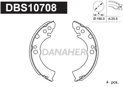 DBS10708 DANAHER Комплект тормозных колодок