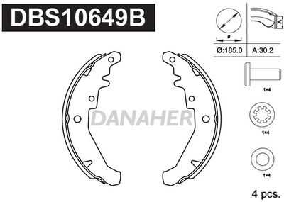 DBS10649B DANAHER Комплект тормозных колодок