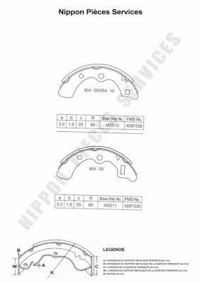 H350A02 NPS Комплект тормозных колодок