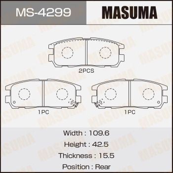 MS4299 MASUMA Комплект тормозных колодок