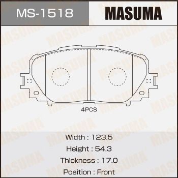 MS1518 MASUMA Комплект тормозных колодок