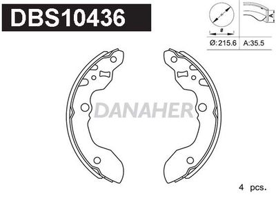 DBS10436 DANAHER Комплект тормозных колодок