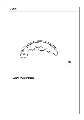 K3017 ASIMCO Комплект тормозных колодок