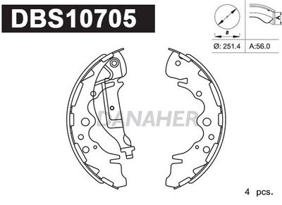 DBS10705 DANAHER Комплект тормозных колодок