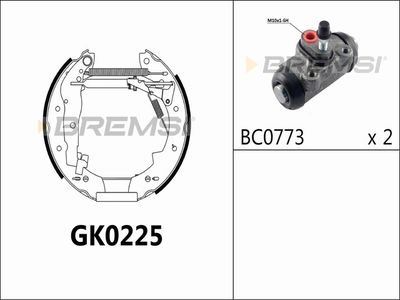 GK0225 BREMSI Комплект тормозных колодок