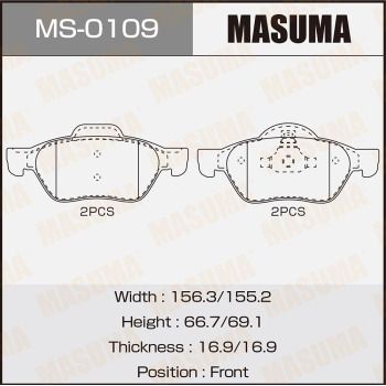 MS0109 MASUMA Комплект тормозных колодок