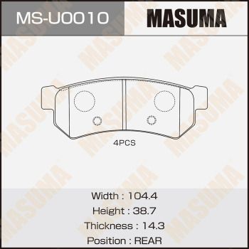 MSU0010 MASUMA Комплект тормозных колодок
