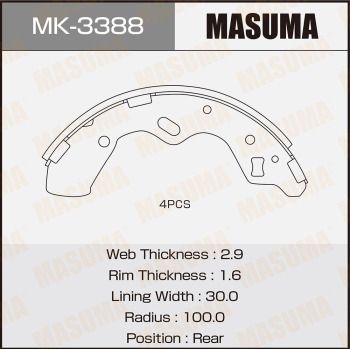 MK3388 MASUMA Комплект тормозных колодок
