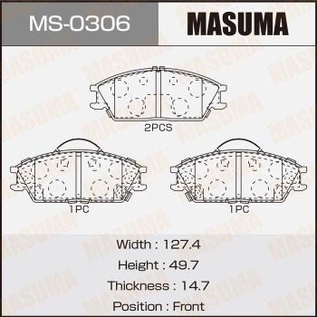 MS0306 MASUMA Комплект тормозных колодок
