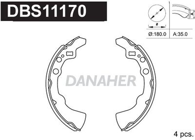 DBS11170 DANAHER Комплект тормозных колодок