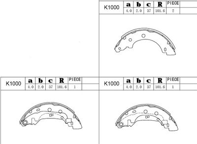 K1000 ASIMCO Комплект тормозных колодок