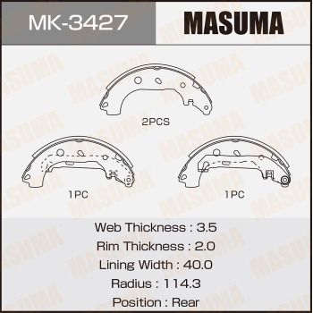 MK3427 MASUMA Комплект тормозных колодок
