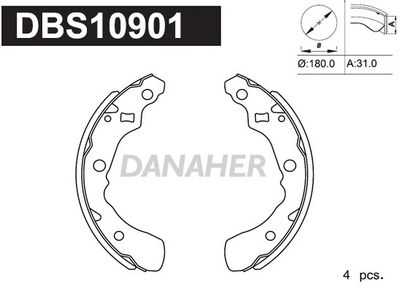 DBS10901 DANAHER Комплект тормозных колодок