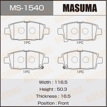 MS1540 MASUMA Комплект тормозных колодок