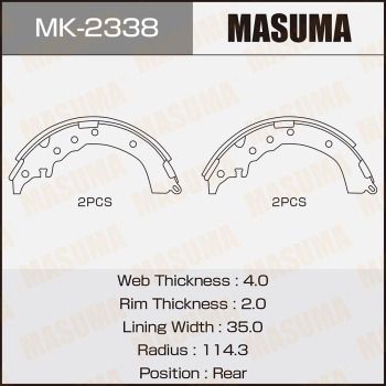 MK2338 MASUMA Комплект тормозных колодок