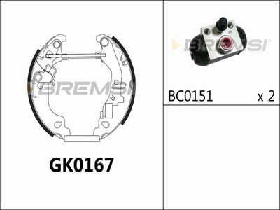 GK0167 BREMSI Комплект тормозных колодок
