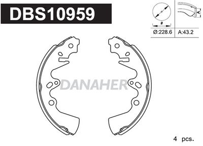 DBS10959 DANAHER Комплект тормозных колодок