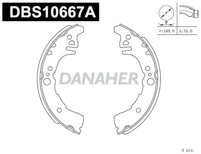 DBS10667A DANAHER Комплект тормозных колодок