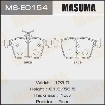 MSE0154 MASUMA Комплект тормозных колодок
