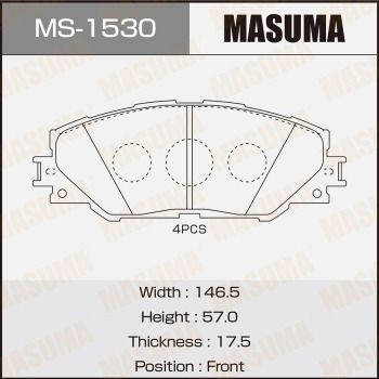 MS1530 MASUMA Комплект тормозных колодок