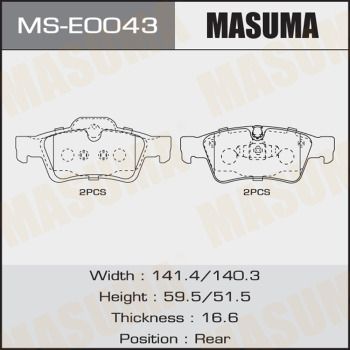 MSE0043 MASUMA Комплект тормозных колодок