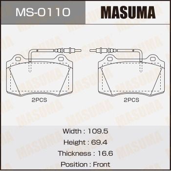 MS0110 MASUMA Комплект тормозных колодок