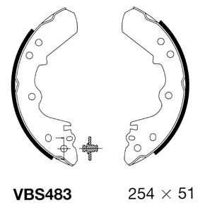 VBS483 MOTAQUIP Комплект тормозных колодок