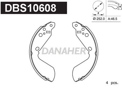 DBS10608 DANAHER Комплект тормозных колодок