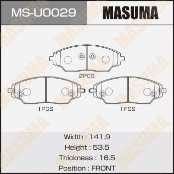 MSU0029 MASUMA Комплект тормозных колодок